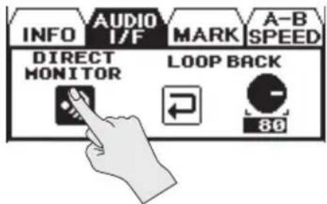 INFO AUDIO I/F MARK A-B SPEED DIRECT MONITOR LOOP BACK 80