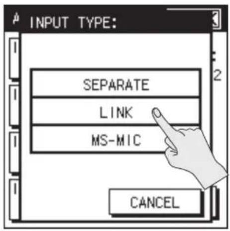 INPUT TYPE: SEPARATE LINK MS-MIC CANCEL