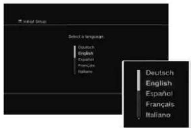 Initial Setup Select a language Deutsch English Español Français Italiano Deutsch English Español Français Italiano