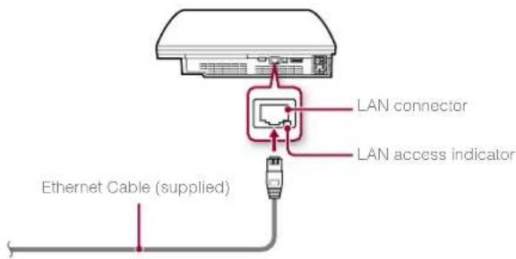 LAN connector LAN access indicator Ethernet Cable (supplied)