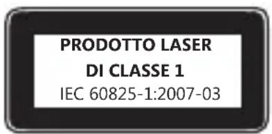 PRODOTTO LASER DI CLASSE 1 IEC 60825-1:2007-03
