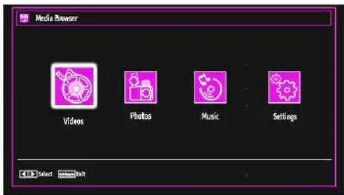 Media Browser Videos Photos Music Settings C:\Select\unusual\Exit