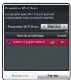 Parameters Wi-Fi Direct Semi-pertypersen für Wi-Fi Direct pournt compués pour sans common Internet. + Parameters Wi-Fi Direct Marche Non-disperphenure Compte a direct 2-junction-path Racherte Former
