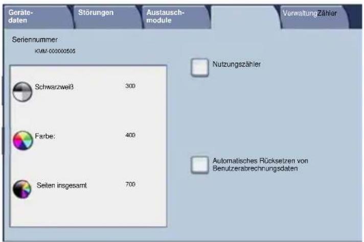 XEROX WorkCentre 7346V FHX - Die Zählerstände werden angezeigt. - 1