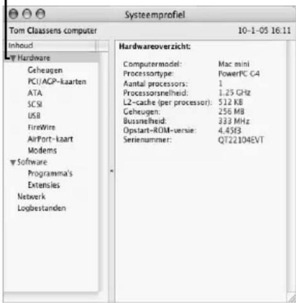 Systeemprofiel Tom Claassens computer 10-1-05 16:11 Inhoud Hardware Geheugen PCI/ACP-kaarten ATA SCSI USB FireWire AirPort-kaart Modems Software Programma's Extensies Netwerk Logbestanden Hardwareoverzicht: Computermodel: Mac mini Processortype: PowerPC C4 Aantal processors: 1 Processorsnelheid: 1.25 GHz L2-cache (per processor): 512 KB Geheugen: 256 MB Bussnelheid: 333 MHz Opstart-ROM-versie: 4.45E3 Serienummer: QT22104EVT