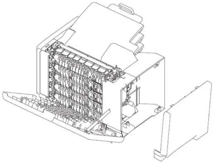 DELL 5230dn - 5-bin mailbox left outer cover removal - 1