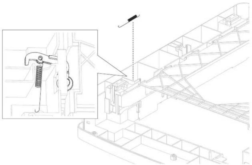 DELL 5230dn - Media tray catch spring removal - 1