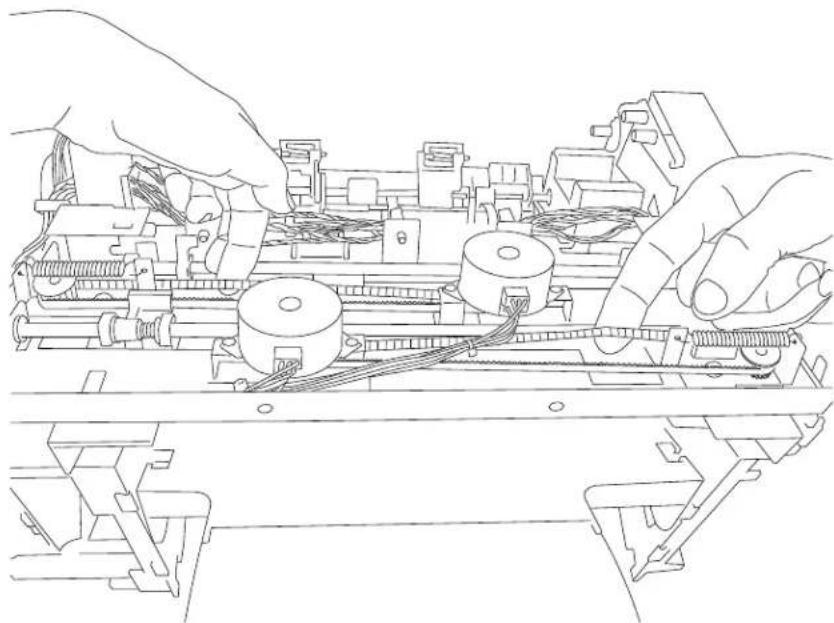 DELL 5230dn - SFP stapler assembly tamper drive belt removal - 1