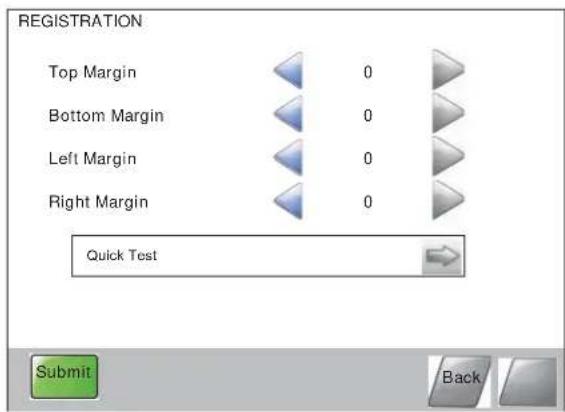 REGISTRATION Top Margin 0 Bottom Margin 0 Left Margin 0 Right Margin 0 Quick Test Submit Back