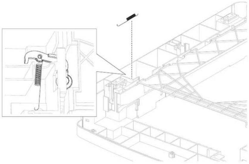 DELL 5230dn - Media tray catch spring removal - 1