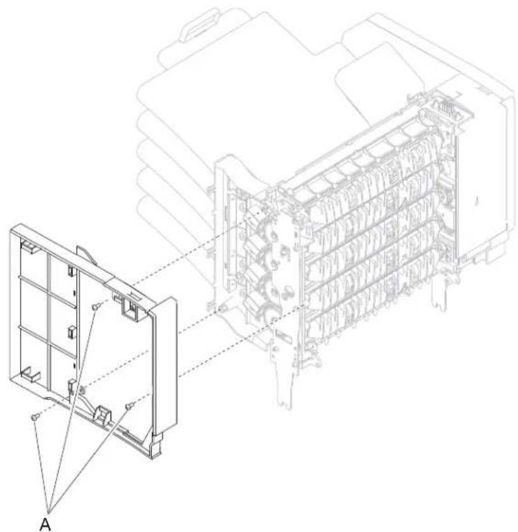 DELL 5230dn - 5-bin mailbox right inner cover removal - 1