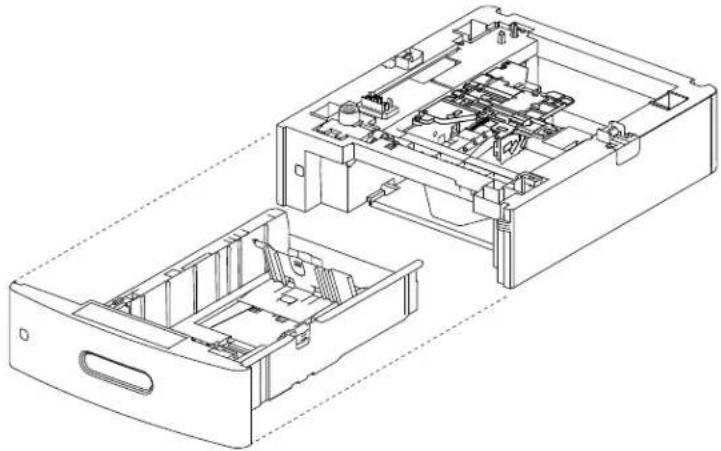 DELL 5230dn - 550-sheet media tray assembly removal - 1