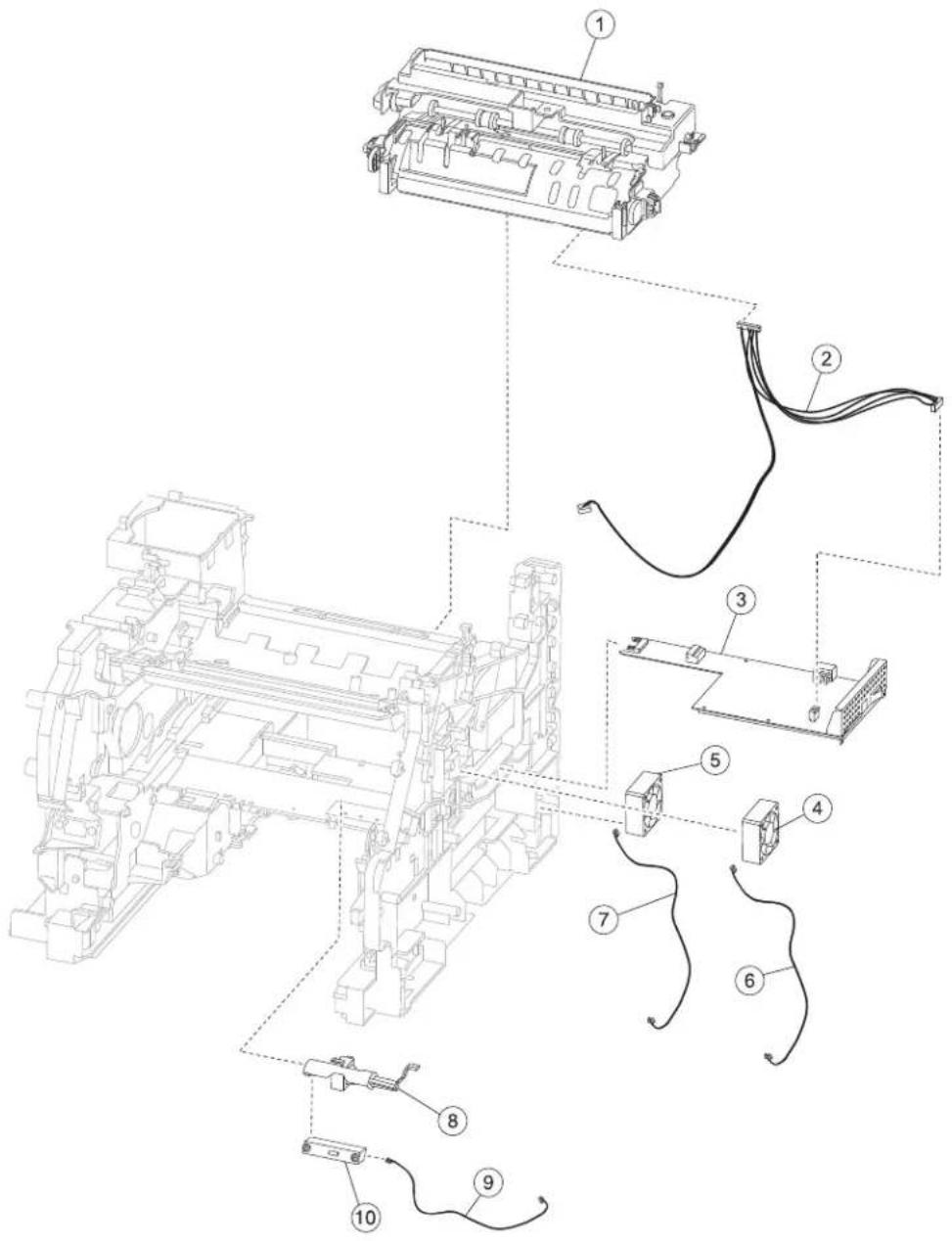 Technical diagram of a mechanical assembly with numbered components for identification