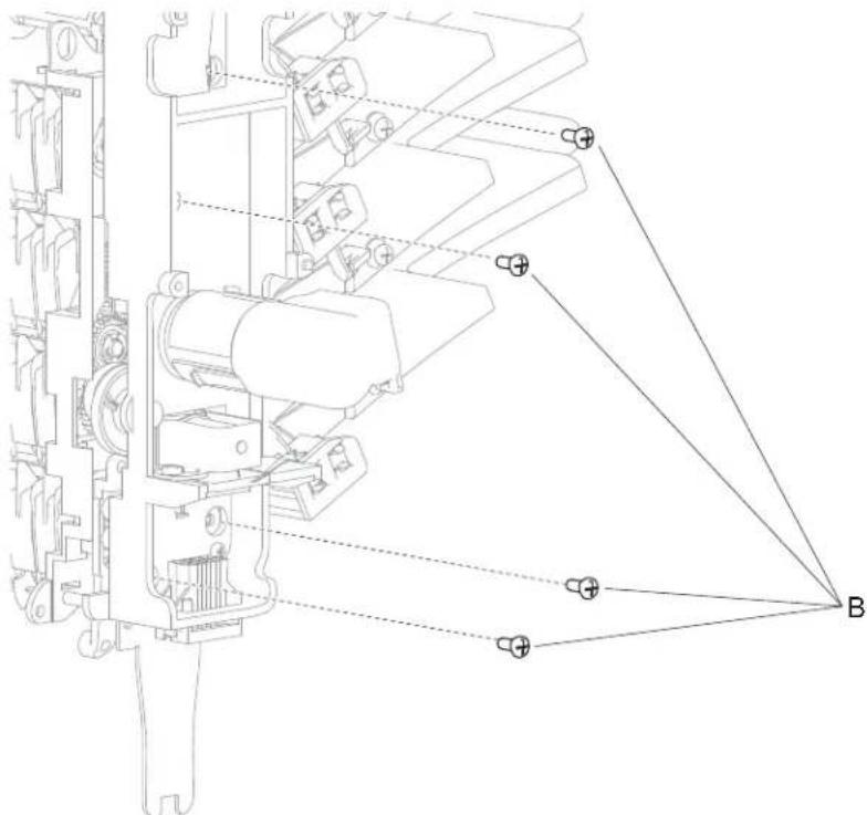 Technical diagram of a mechanical assembly with labeled components and force vectors