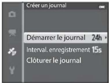 Créer un journal Démarrer le journal 24h Interval, enregistrement 15s Clôturer le journal