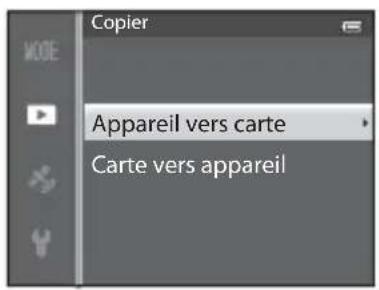 Copier Appareil vers carte Carte vers appareil