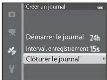 Créer un journal Démarrer le journal 24h Interval. enregistrement 15s Clôturer le journal
