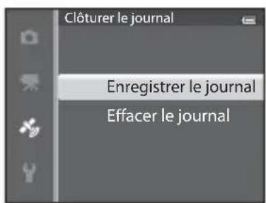 Clôturer le journal Enregistrer le journal Effacer le journal