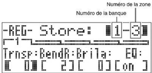 -REG- Store: 1-3 Trnsr:BendR:Brila: EQ: Numéro de la banque Numéro de la zone
