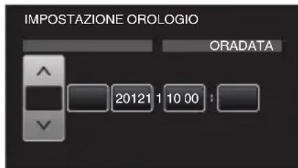 IMPOSTAZIONE OROLOGIO ORADATA 20121 1 10 00 :