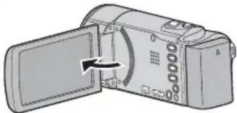 JVC Everio GZ-E305SE - Abra el monitor LCD. - 1