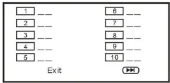 1 -- 2 -- 3 -- 4 -- 5 -- Exit 6 -- 7 -- 8 -- 9 -- 10 -- ▶▶