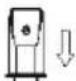 Diagram of a computer monitor with labeled parts: ①, ②, and ③