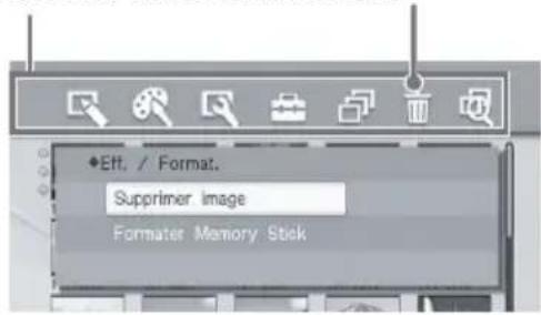 ◆Eff. / Format. Supprimer image Formater Memory Stick