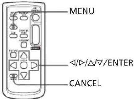 MENU ◄/►/Δ/▽/ENTER CANCEL