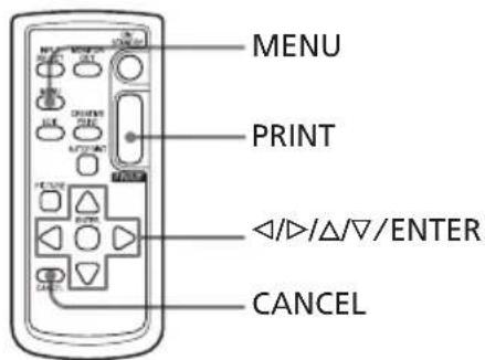 MENU PRINT ◄/►/Δ/▽/ENTER CANCEL