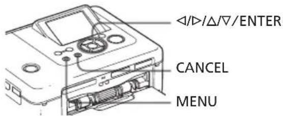 ◄/►/Δ/▽/ENTER CANCEL MENU
