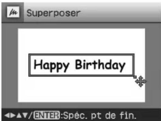 Superposer Happy Birthday /ENTER:Spéc. pt de fin.