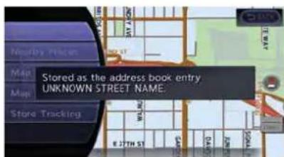 Stored as the address book entry UNKNOWN STREET NAME.