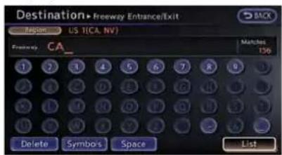 Destination+ Freeway Entrance/Exit Region: US [CA, NV] Freeway CA_ Matches 136 1 2 3 4 5 6 7 8 9 Delete Symbol's Space List