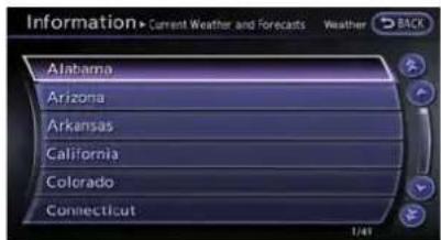 Information► Current Weather and Forecasts Weather Alabama Arizona Arkansas California Colorado Connecticut 1/49