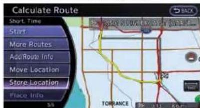 Calculate Route Short Time Start More Routes Add/Route Info Move Location Store Location Place Info 5% TORRANCE 12 13 80m BACK