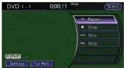 DVD 1 - 1 0:00:11 Wide II Pause ■ Stop HH Skip I44 Skip Settings Top Menu