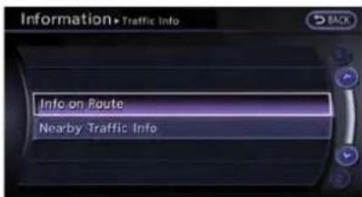 Information > Traffic Info Info on Route Nearby Traffic Info