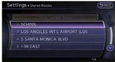 Settings • Stored Routes 2 SCHOOL 3 LOS ANGELES INT'L AIRPORT (LOS) 4 S SANTA MONICA BLVD 5 1:94 EAST