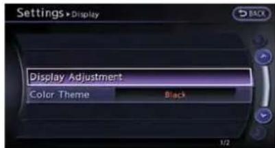 Settings→Display Display Adjustment Color Theme Black 1/2