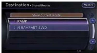 Destination► Stored Routes Store Current Route 1 RAMP 2 N RAMPART BLVD 1/2