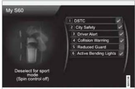 VOLVO S60 (2011) - Menu MY CAR - 1