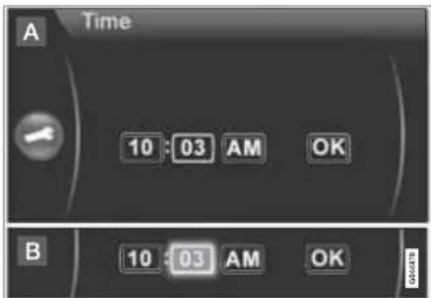 VOLVO S60 (2011) - Régler la montre dans MY CAR - 1