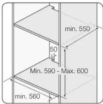 min. 550 50 Min. 590 - Max. 600 min. 560