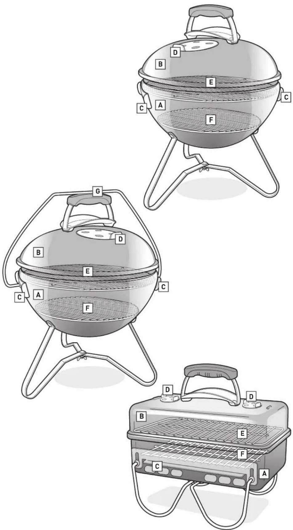 WEBER Smokey Joe Silver - Blokada pokrywy Tuck-N-Carry® - 1