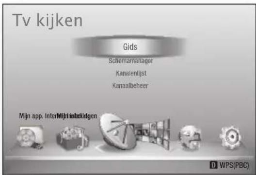 Tv kijken Gids Schemámanager Kanalenlijst Kanaalbeheer Mijn app. Intermijnsteiligen WPS(PBC)