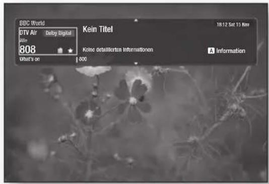 BBC World DTV Air Delby Digital Air 808 What's on Kein Titel 16:12 Sat 13 Km Könte detaillkarten Informationen Information A Information