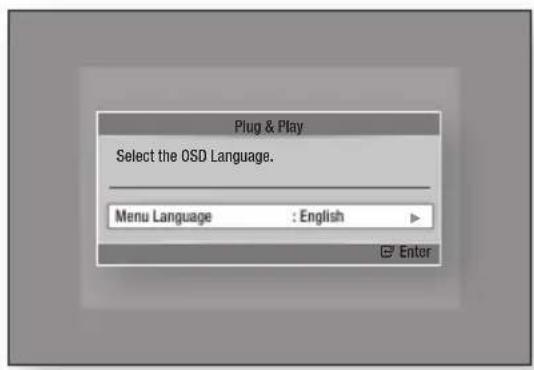 Plug & Play Select the OSD Language. Menu Language : English Enter
