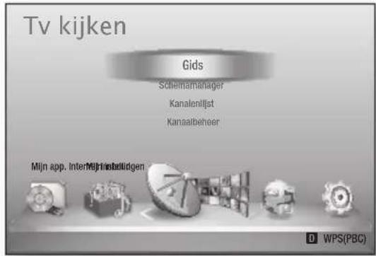 Tv kijken Gids Scheinamanager Kanalenlijst Kanaalbeheer Mijn app. Intermijnsteidigen D WPS(PBC)