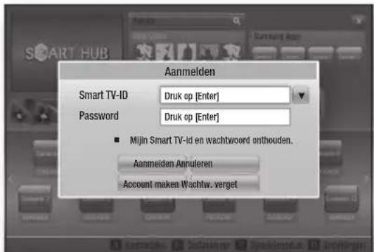 Aanmelden Smart TV-ID Druk op [Enter] Password Druk op [Enter] ■ Mijn Smart TV-Id en wachtwoord onthouden. Aanmelden Annuleren Account maken Wachtw. verget
